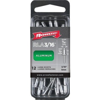 Arrow Fastener RLA3/16 Long Aluminum 3/16-Inch Rivets, 12-Pack