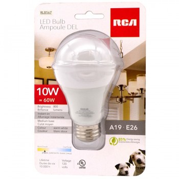 RCA 9W LED A19 Light Bulb Warm White 60W Equivalent