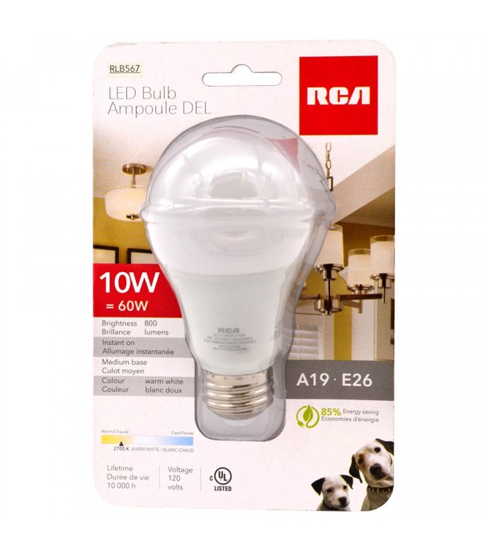 RCA 9W LED A19 Light Bulb Warm White 60W Equivalent