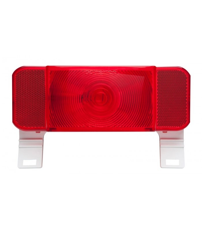 Optronics RV combination tail light, driver side with license illuminator, white base