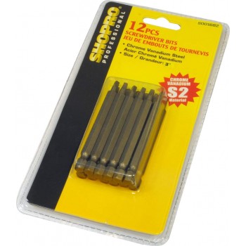 SHOPRO 12-Piece Screwdriver Insert Bits Square #2, 3 in.