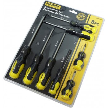 Ensemble de Tournevis avec poignée souple SHOPRO - 8 pièces