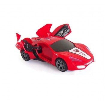 Voiture à piles avec lumières et musique, voiture de course flash et déformation