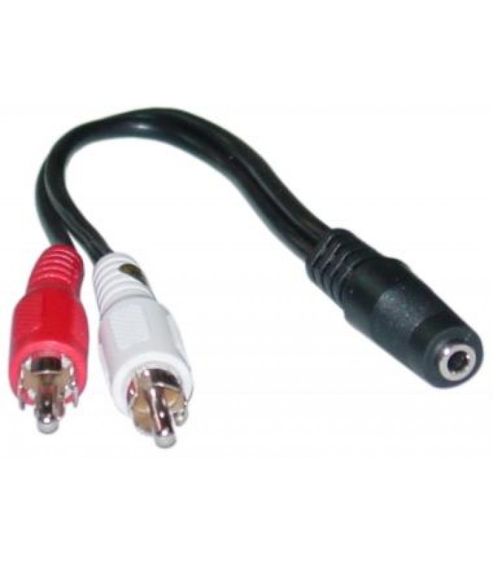 Global Tone Y Adaptor, 3.5mm stereo female to 2 RCA male