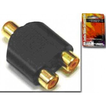 Adaptateur RCA Femelle à 2 RCA Femelle Plaqué Or de Wellson