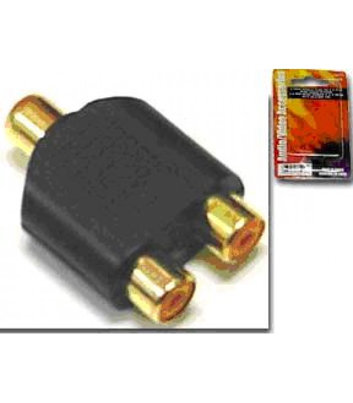 Wellson Y adapter RCA Female to 2 RCA Female Gold Plated