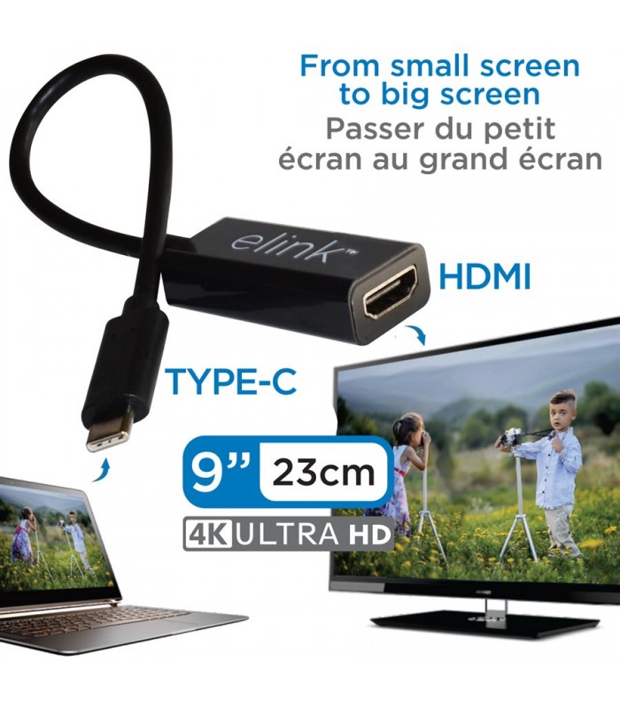 eLink Adaptateur USB Type-C vers HDMI 4K