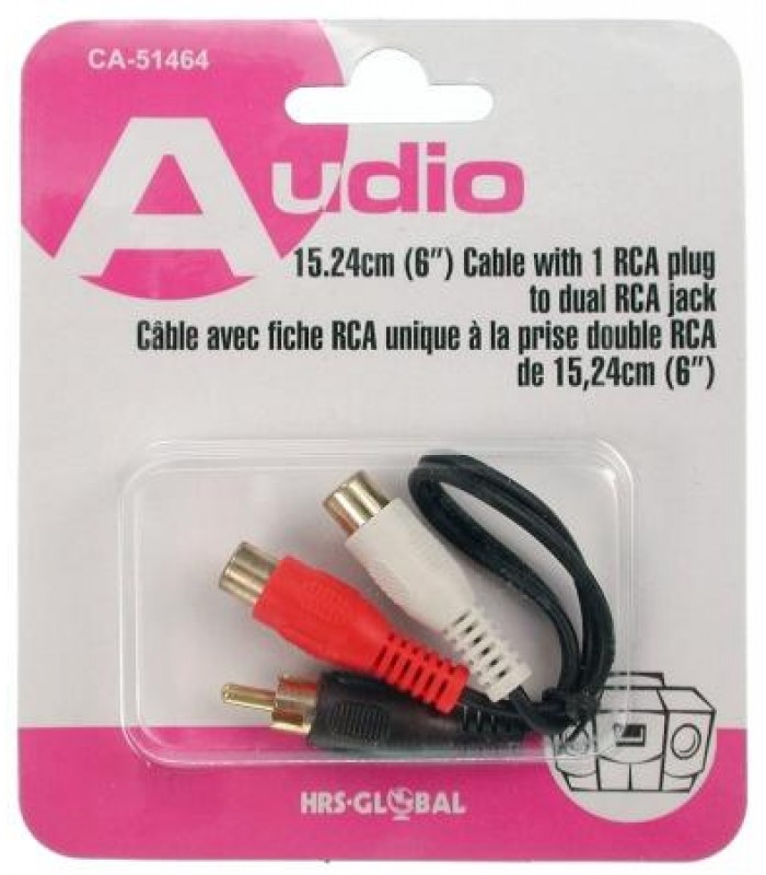 Y adapter RCA Male to 2 RCA Femelle