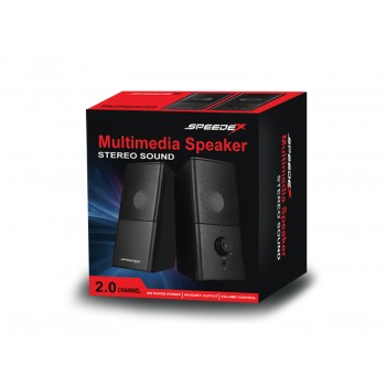 Speedex Multimedia 2.0 canaux 6W stéréo 3,5 mm + alimentation USB avec connecteur de sortie casque avant Haut-parleur PC