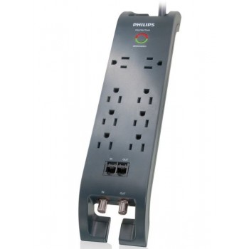 Parasurtenseur à 8 prises - Cinéma maison 2160 Joules de Philips - Noir