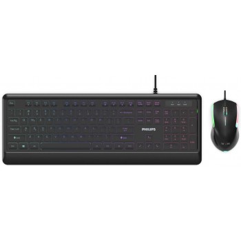 Philips Elegant USB Gaming RGB Light FX Keyboard and Mouse Combo