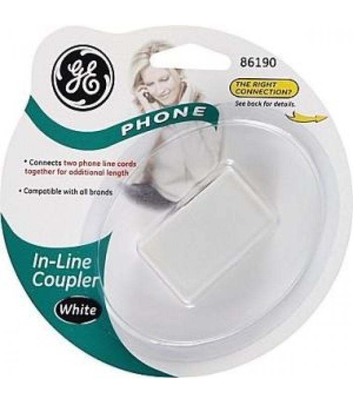 GE Phone In-Line Coupler RJ11 - White