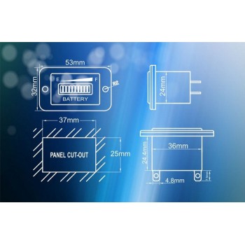 Indicateur DEL Charge de la batterie 12/24V 
