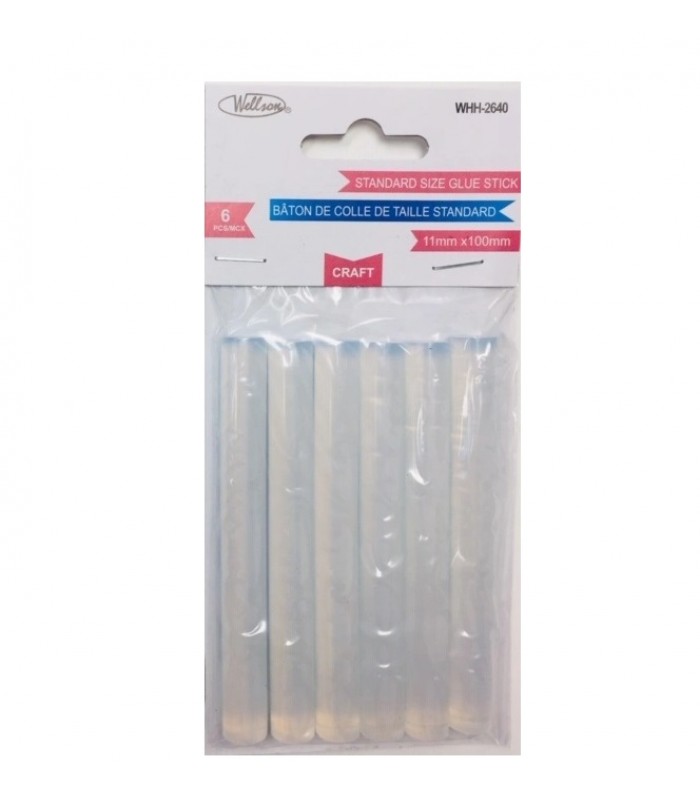 Bâtonnets de colle  11mm x 100mm, 6 mcx de Wellson