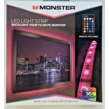 Monster Cable Basics Led Light Strip with remote 6.5 ft. USB 16 Colors