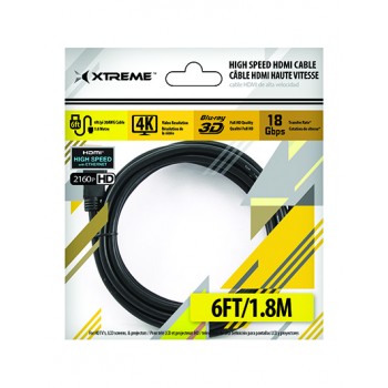 Câble HDMI Haute Vitesse 1,8m 3D 4K de Xtreme