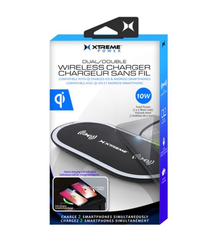 Chargeur de pad double sans fil Xtreme 10 W