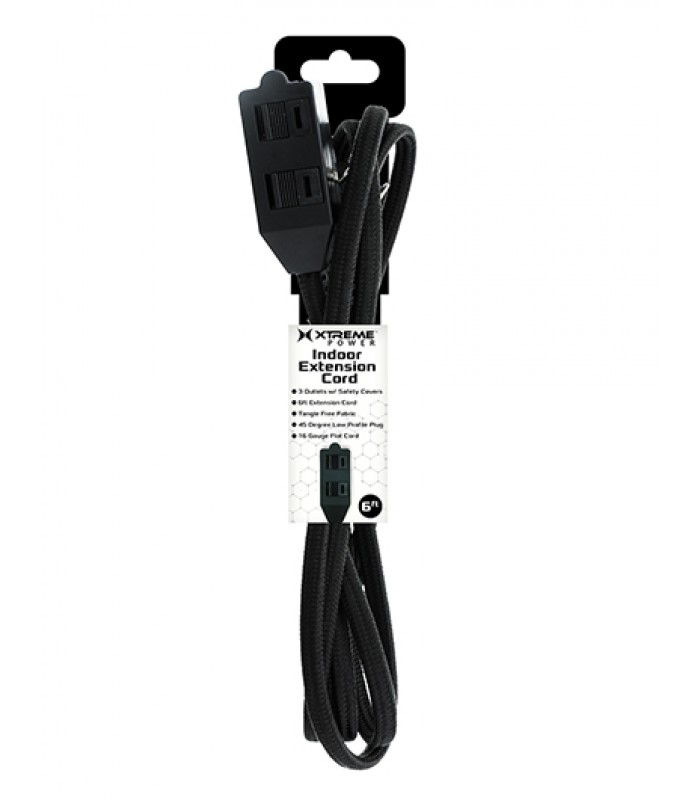 Xtreme 6Ft Indoor Extension Cord - Black