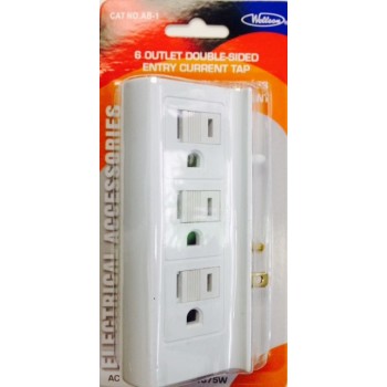 Wellson Space Plug 6-Outlets Grouded Sided Multi-Tap