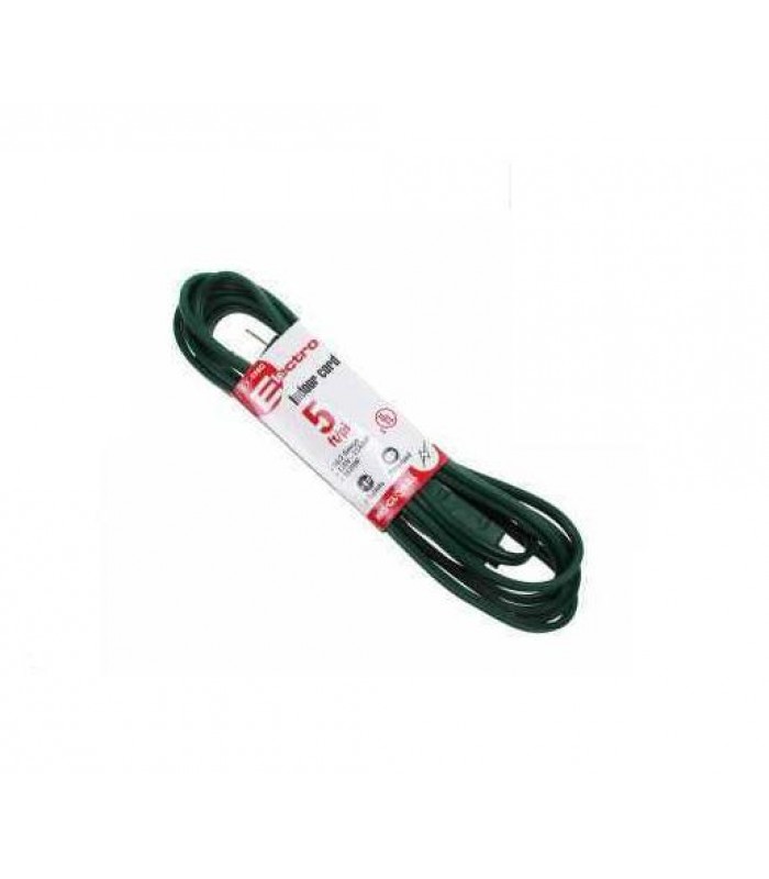 AC indoor extension cord 2 pins 5 ft. - Green