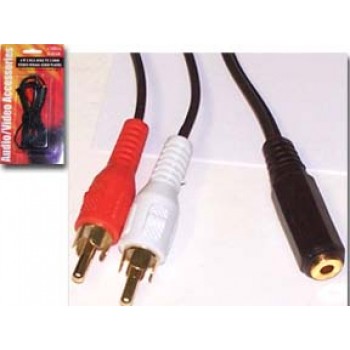 Câble stéréo 3.5mm Femelle à 2 RCA Mâle 1.8m de Wellson