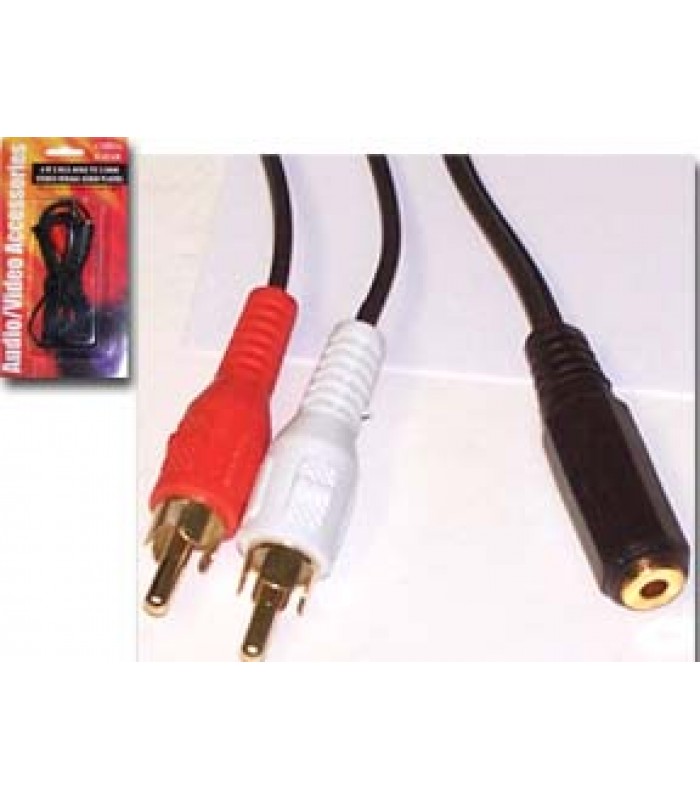 Wellson 6 ft. stereo cable 3.5mm Female to 2 RCA Male gold plated