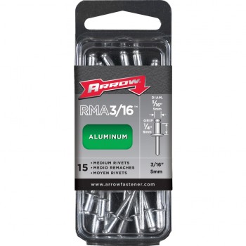 Arrow Fastener RMA3/16 Medium Aluminum 3/16-Inch Rivets, 15-Pack