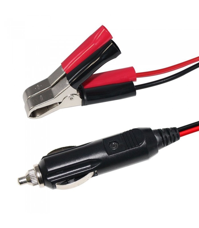 Auto lighter plug with cable and Alligator Clips