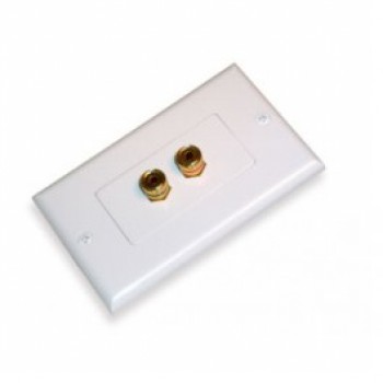 Yesa Screw Type 1 Pair binding posts decora wall plate white