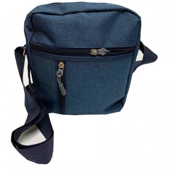 SAC MESSAGER 8x8.75 pouces - BLEU (MOYEN AVEC 2 FERMETURES ÉCLAIRS DEVANT)
