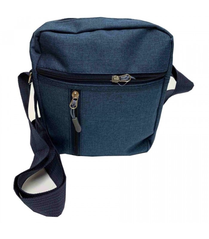 SAC MESSAGER 8x8.75 pouces - BLEU (MOYEN AVEC 2 FERMETURES ÉCLAIRS DEVANT)