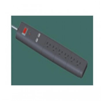 Barre d'alimentation 6x115vac 15A, 2x5vdc,1.1A, 300J, filtre de bruit, noir de Linkit Security