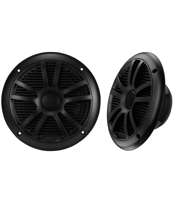 Haut-parleurs coaxiaux marins double cônes de 6,5 po 180 Watts de Boss Audio - Noir