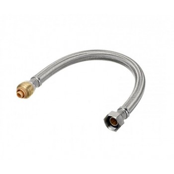 Braided Stainless Steel Water Heater Hose 1/2 in. Push-fit x 18 in.