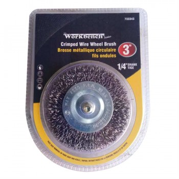Brosse avec mandrin Workbench Brosse circulaire à fils ondulés 3"