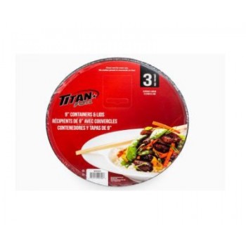 Titan Aluminum Containers & Lids 9 in. - Pack of 3