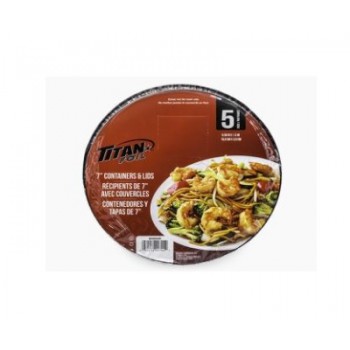 Récipients avec couvercles 7 po. de Titan en Aluminium - Paquet de 5