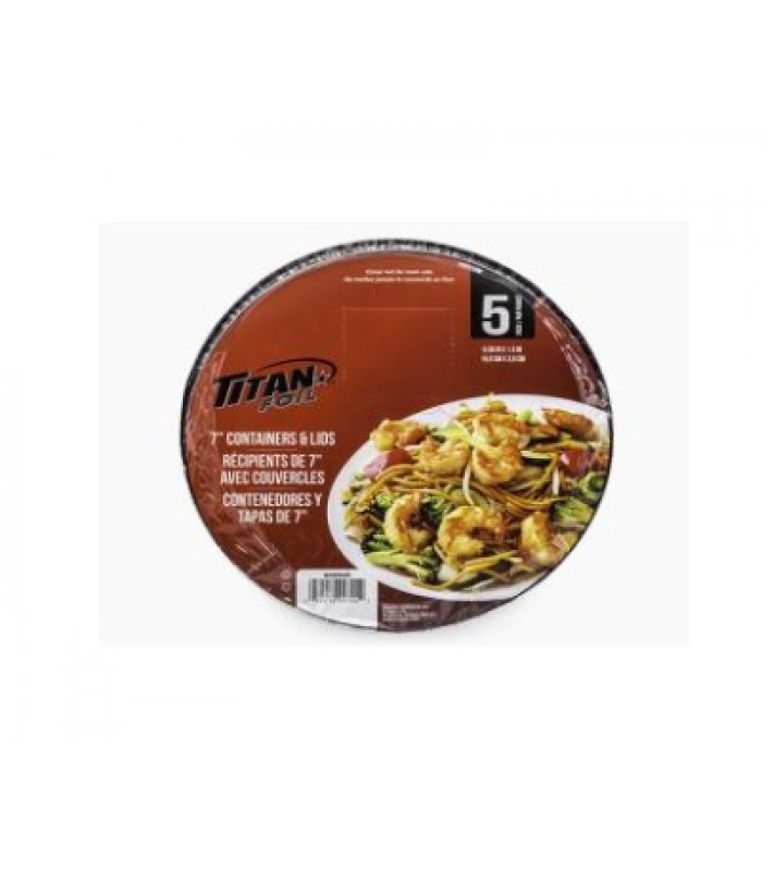 Titan Aluminum Containers & Lids 7 in. - Pack of 5