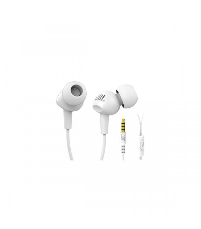 JBL C100SI In-Ear Headphones with Remote and Mic, White