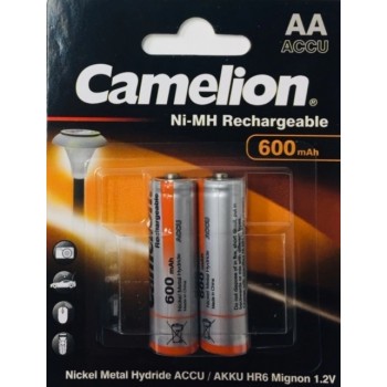 Pile Rechargeable 2*AA 600mAh Ni-MH de Camelion