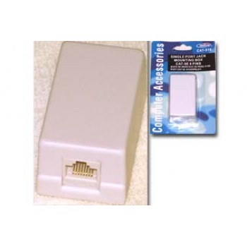 Wellson 1-Port Cat5e Surface Mount Box - White