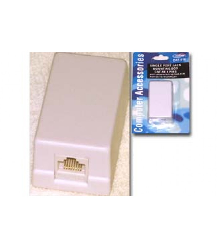 Wellson 1-Port Cat5e Surface Mount Box - White