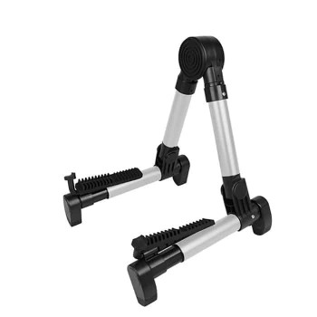 Support de guitare pliable et une sangle - Argent