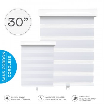 Hauz Cordless Shades 30 x 84 in. White