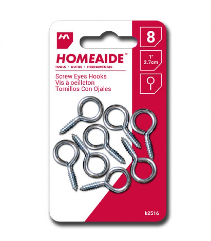 Homeaide 8 Screw Eyes 2.7 cm