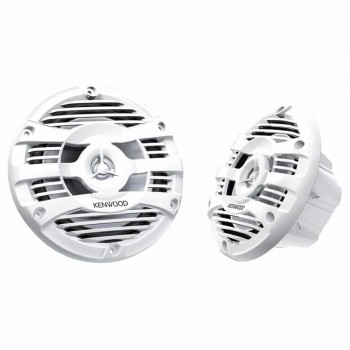 Kenwood 6.5 in Marine Speakers - 2-Way - 50 W RMS - White - Pair