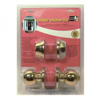 Combination Entry Door Lock Set Polished Brass