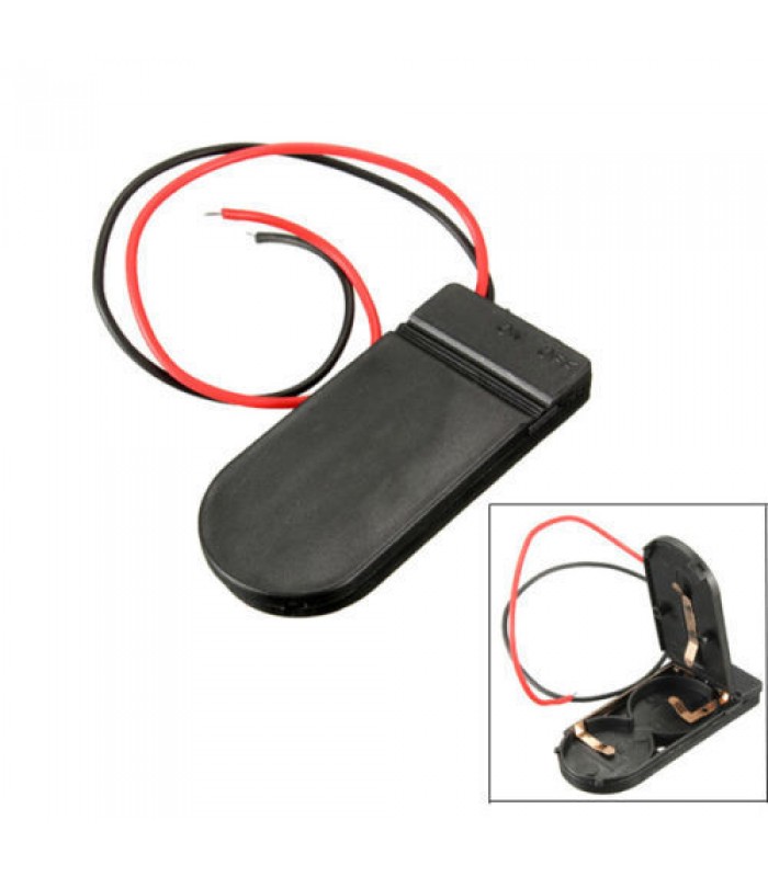 Battery Holder Case Box 6V Wire Lead ON/OFF Switch for 2 x CR2032 Button Coin Cell