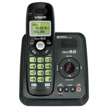 VTech Single Handset DECT 6.0 Cordless Phone - Black - Refurbished