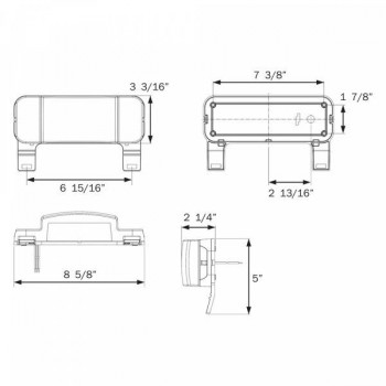 Optronics RV combination tail light, driver side with license illuminator, white base